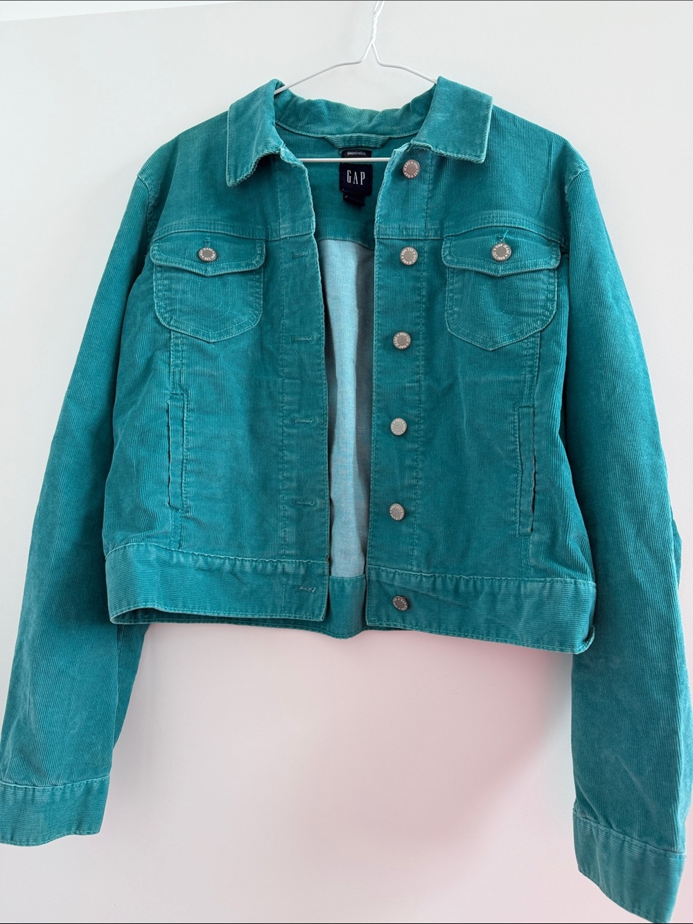 Vintage GAP Teal Corduroy Jean Jacket - Women's